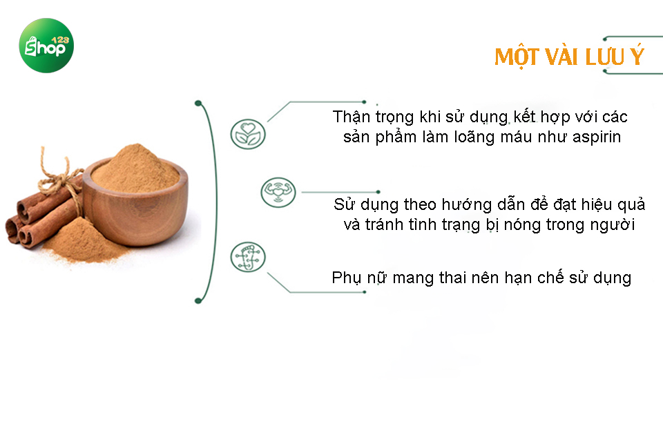 Một vài lưu ý quan trọng khi sử dụng bột quế Trà Bồng