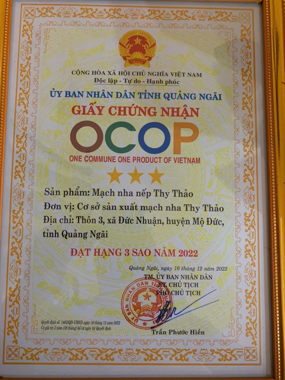 Giấy chứng nhận chất lượng 